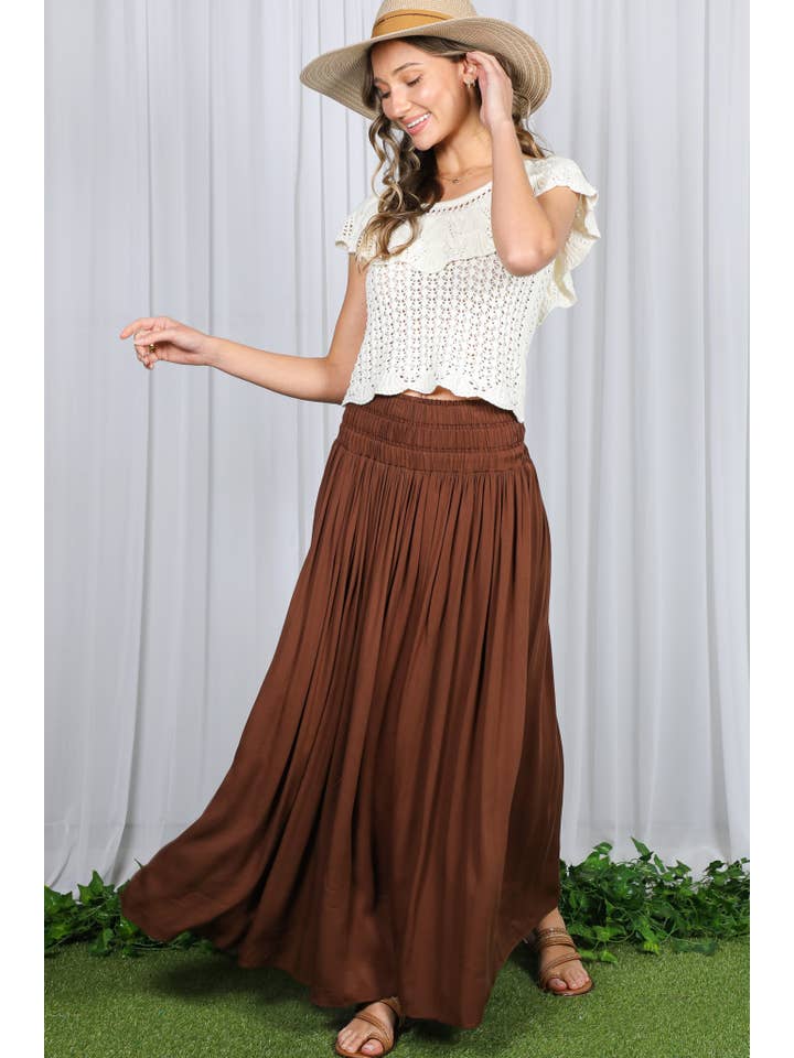 Vine & Love - Wholesale Skirt - Women's - Casual Maxi Flowy Bohemian Renaissance Long Skirt VS829406