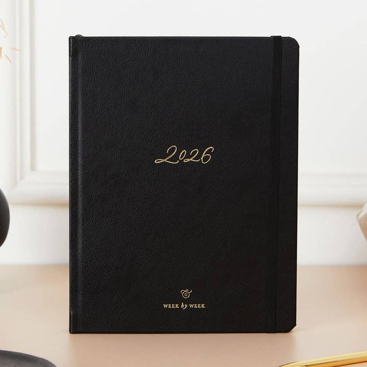 2026 Weekly Planner - Black for wholesale by Blush and Gold USA