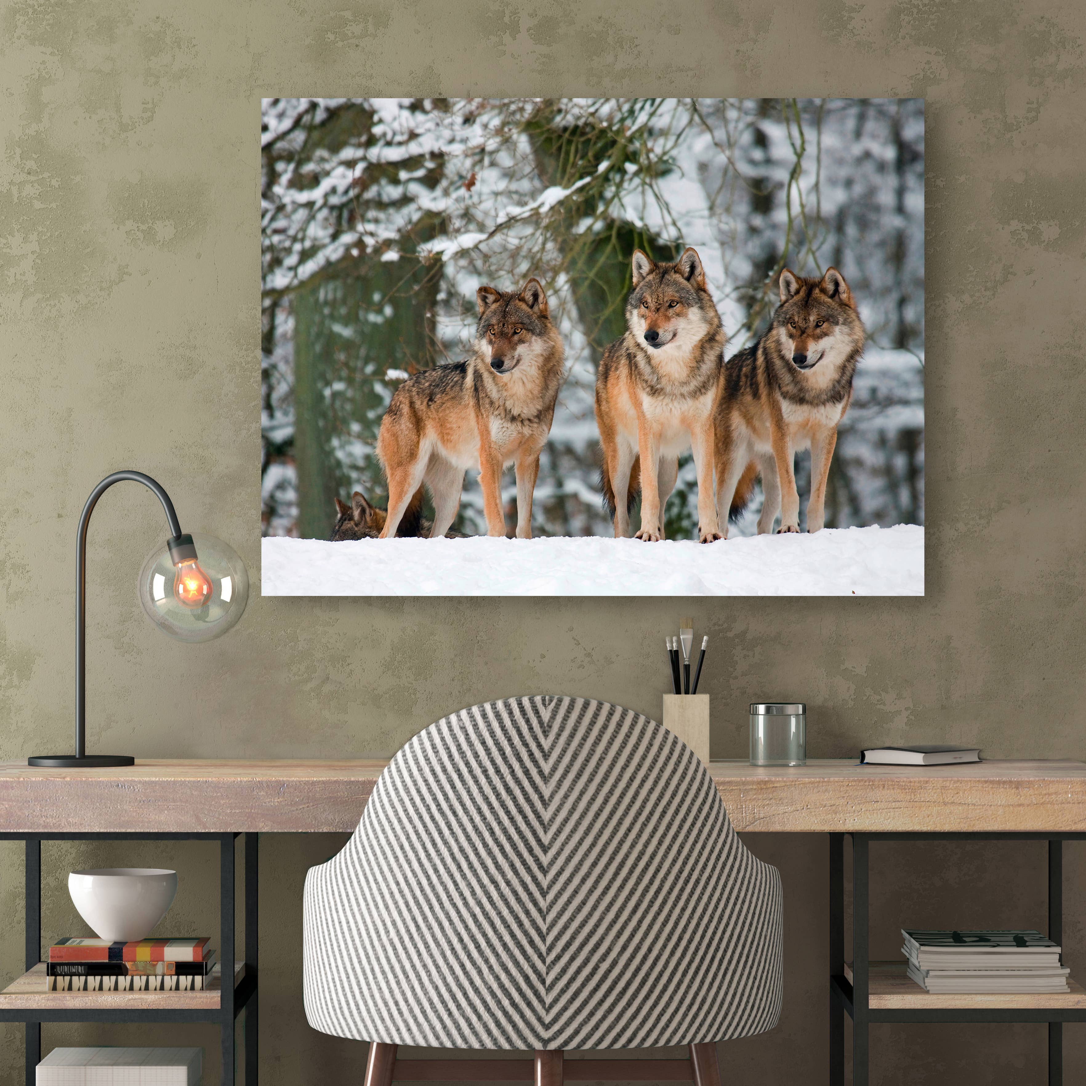 Selected Artworks Italia - Wholesale Art Print - Photo frame, canvas print: Wolves in the Snow0