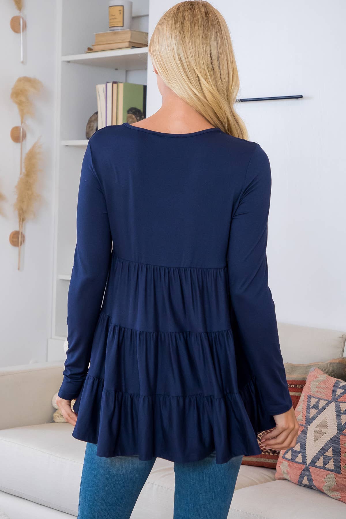 You & Me - Wholesale Tuniek - Dames - YMT20005V-STEVIGE GELAAGDE TOP MET LANGE MOUWEN53