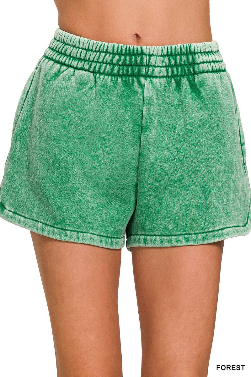 Vanilla Monkey - Wholesale Lounge Shorts - Women's - Acid Washed Elastic Waistband Dolphin Shorts8