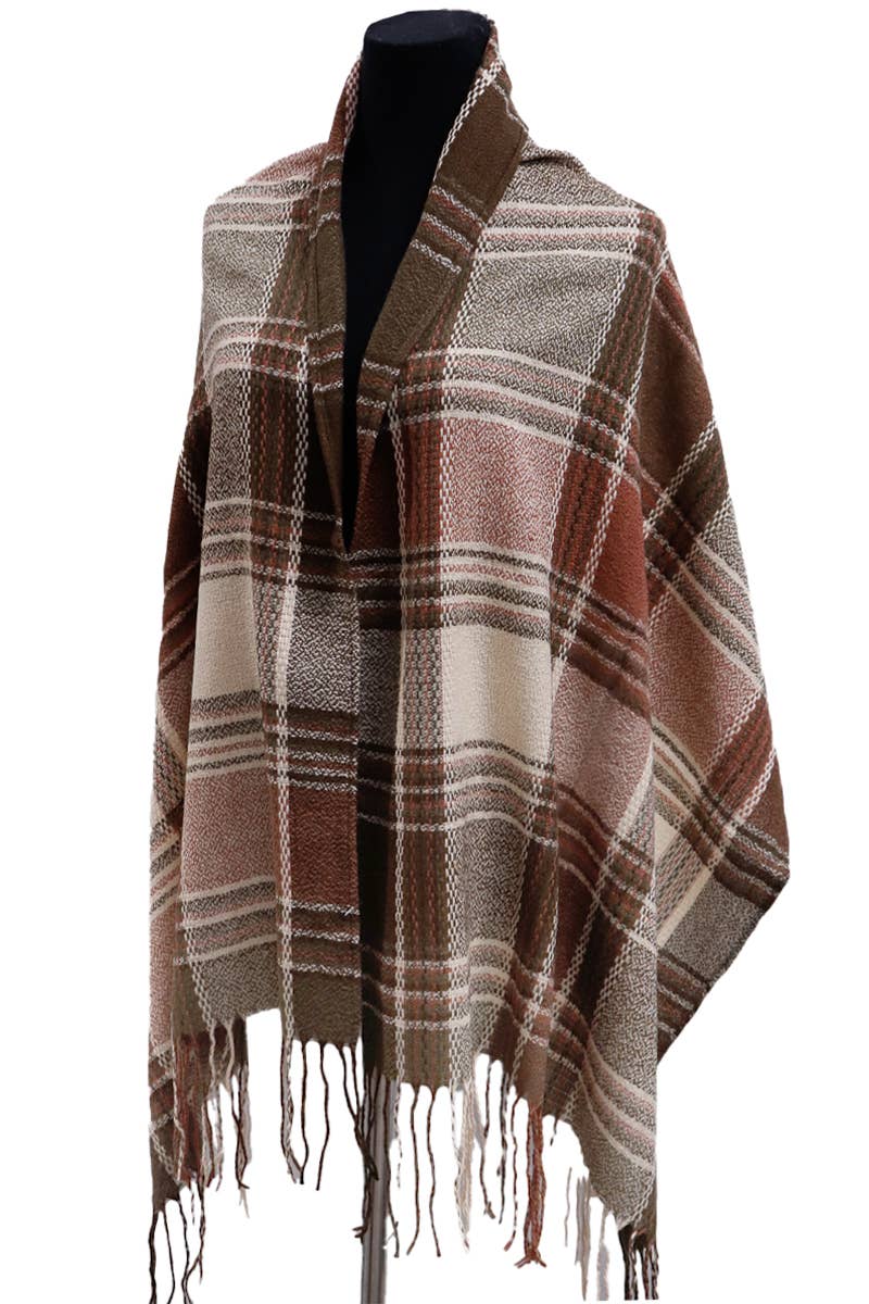 Cap Zone – wholesale Scarf – Women's – Madras Plaid Variegated Blanket Wrap Shawl Oblong Scarf11