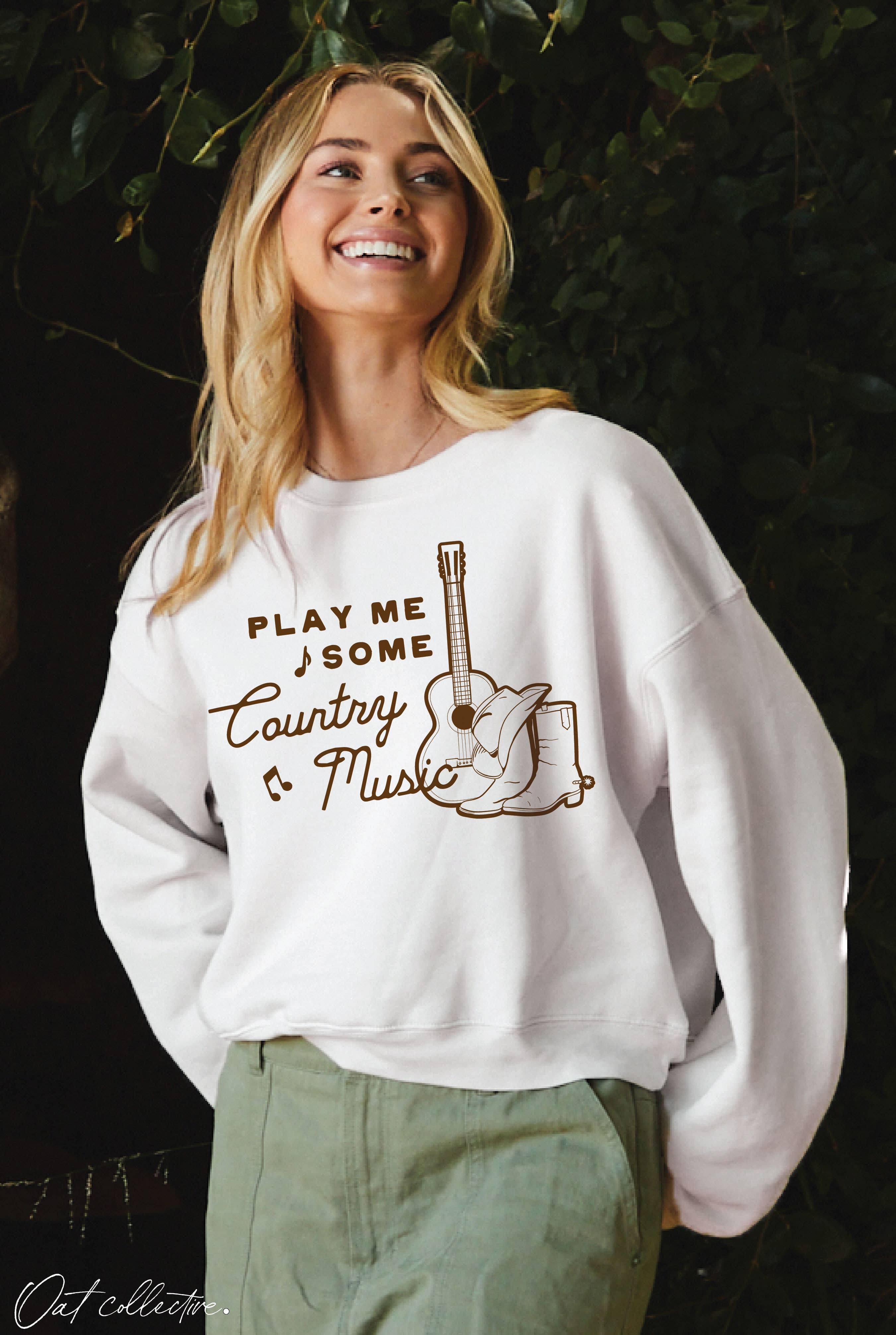OAT COLLECTIVE - Wholesale Grafisch sweatshirt - Dames - SPEEL WAT COUNTRYMUZIEK VOOR ME Mid Graphic Sweatshirt5