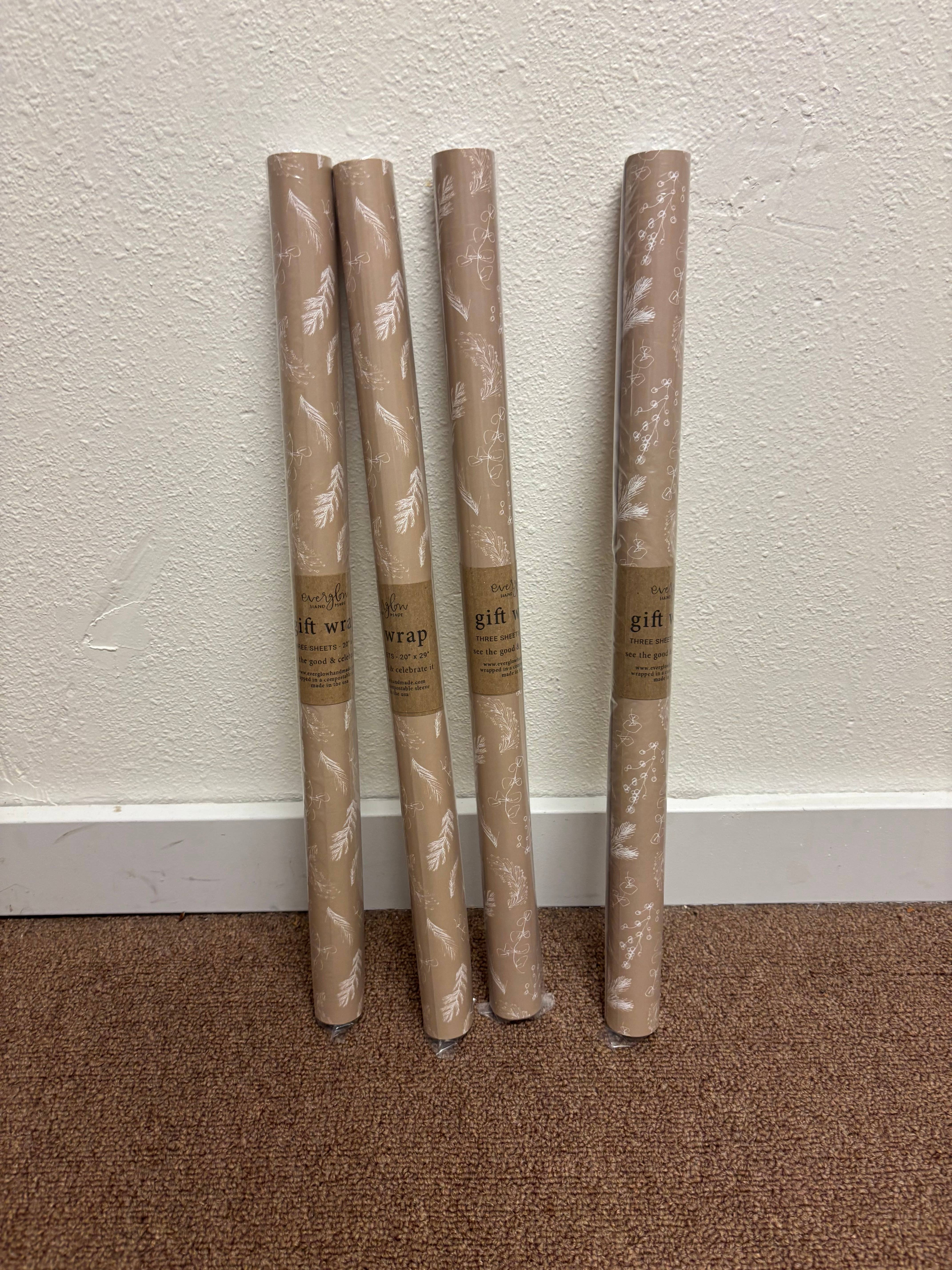 everglow handmade – wholesale Wrapping paper roll – Forest | Season's Greetings Brown Holiday Gift Wrap1