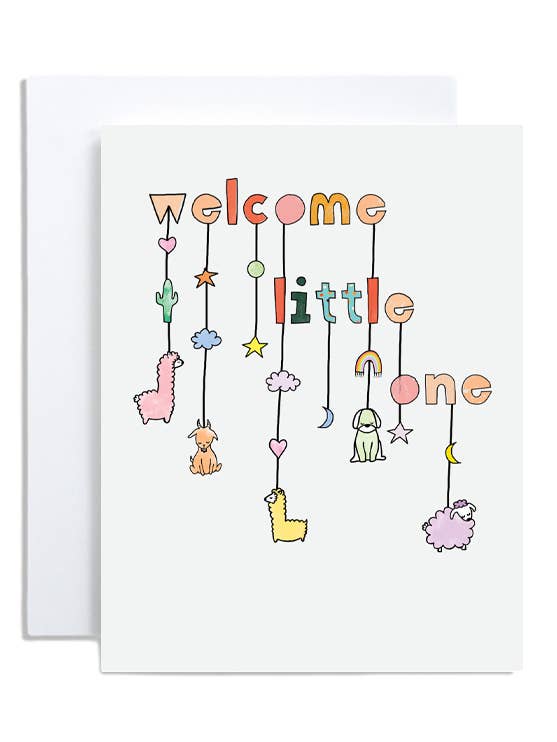 velkommen lille | babykort | A2 | blank indeni for engroshandel hos Evil Llama and Friends