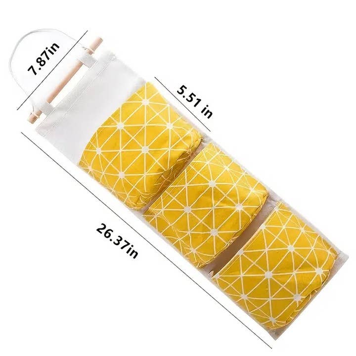 Magnifique Hearts - Wholesale Kitchen Storage/Organizer - 3-Tier Hanging Storage Bag Cotton Linen Over Door Organizer
