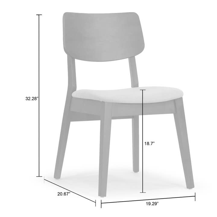 Glamour Home - Wholesale Chair - Set of 2 Astin Dark Brown Wood Chair with Beige Fabric Seat8