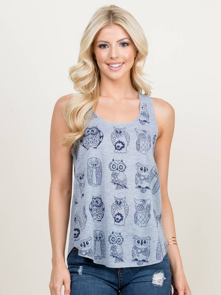 Tanktops mit Eulenmuster und Grafik für den Großhandel von LA Soul