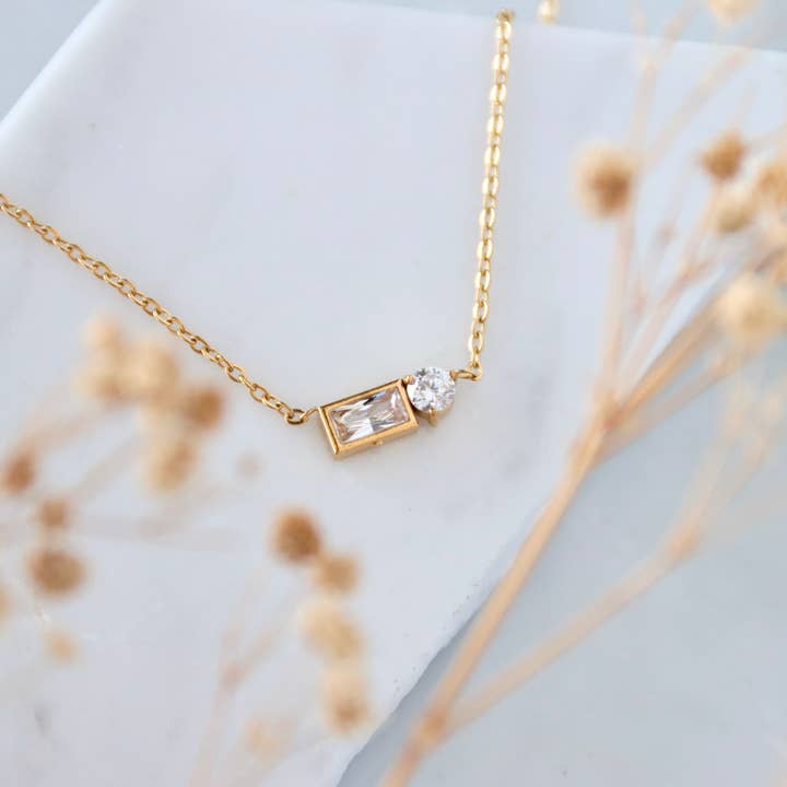 Zircon Geometric Necklace - Waterproof for wholesale by Mesa Blue