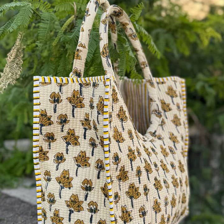 bhavnas boutique – wholesale Tote bag – Women's – Luxe Cotton Quilted Handbag Purse Quilted Shopping Bag0