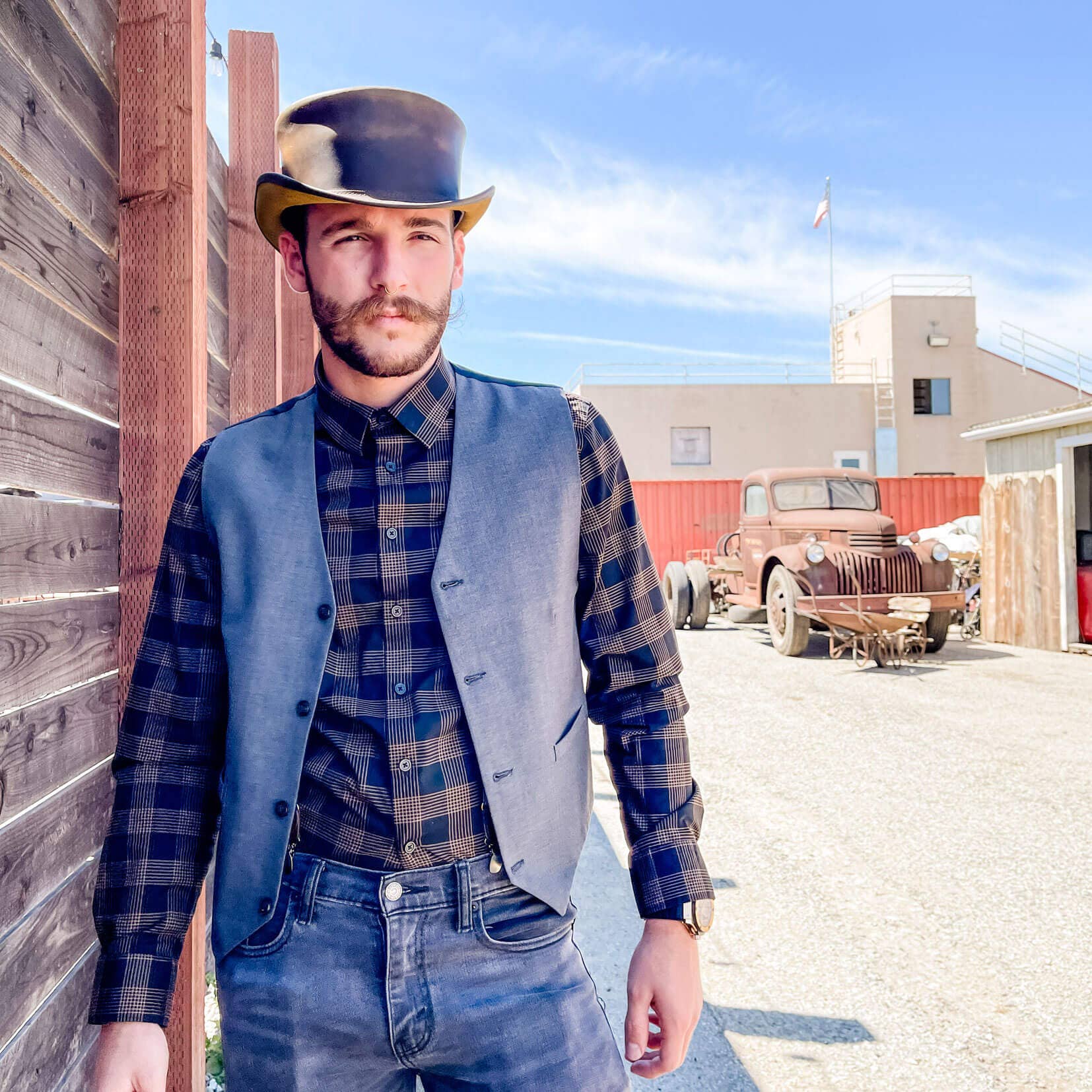 American Hat Makers - Wholesale Fedora - Unisex - Genuine Leather Top Hat - Style Marlow Unbanded12