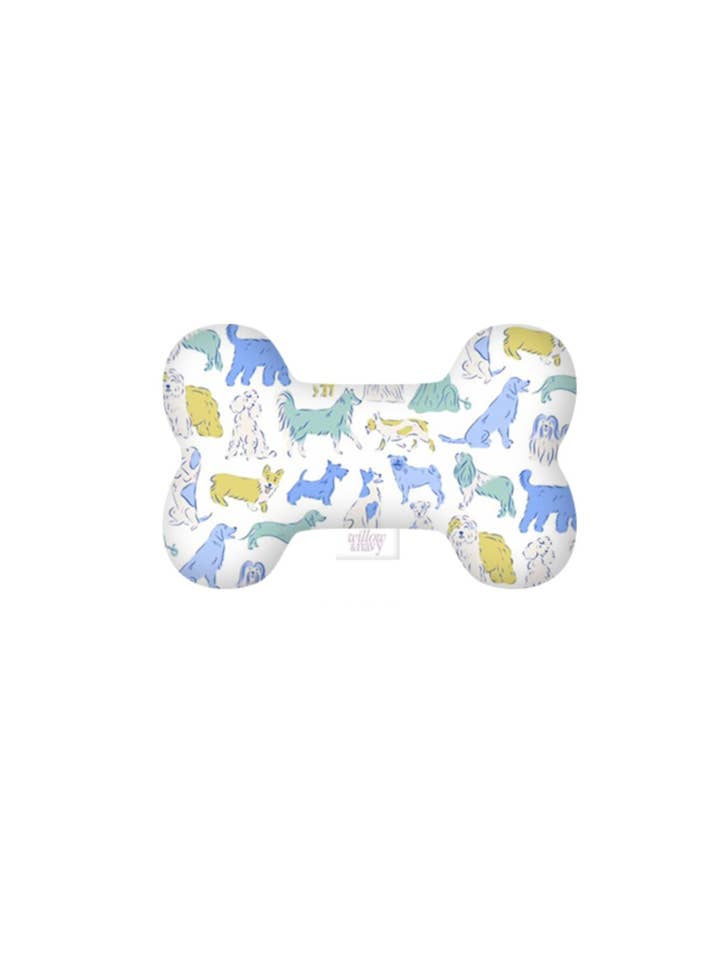 Blue Dog Bone Squeaky Plush Toy for wholesale by Willow & Navy