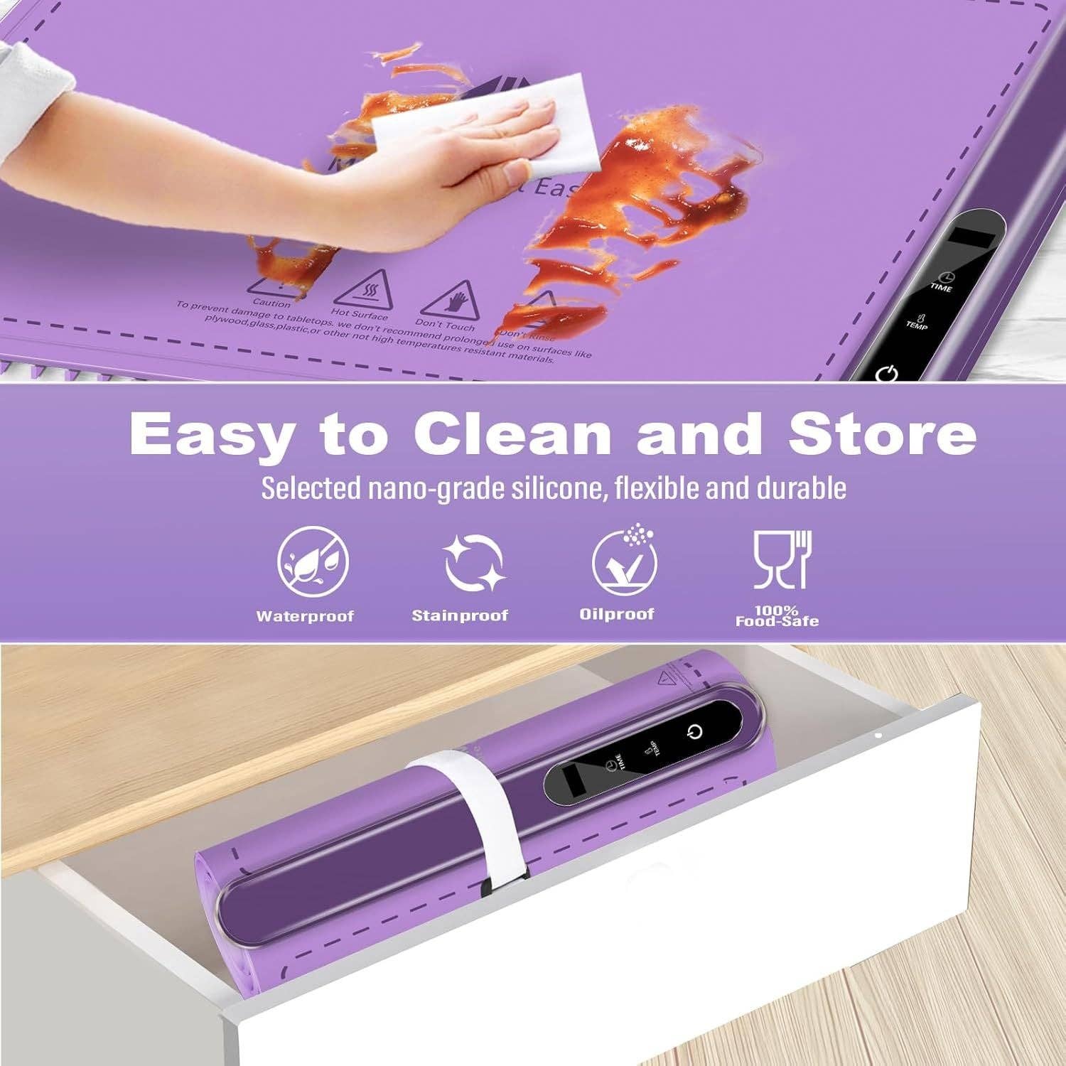 Hard Rock Health Stores - Wholesale Kitchen Appliance - Silicone Electric Roll Up Heating Tray Food Warmers Mat Portable Hot Plates to Keep Food Warm21