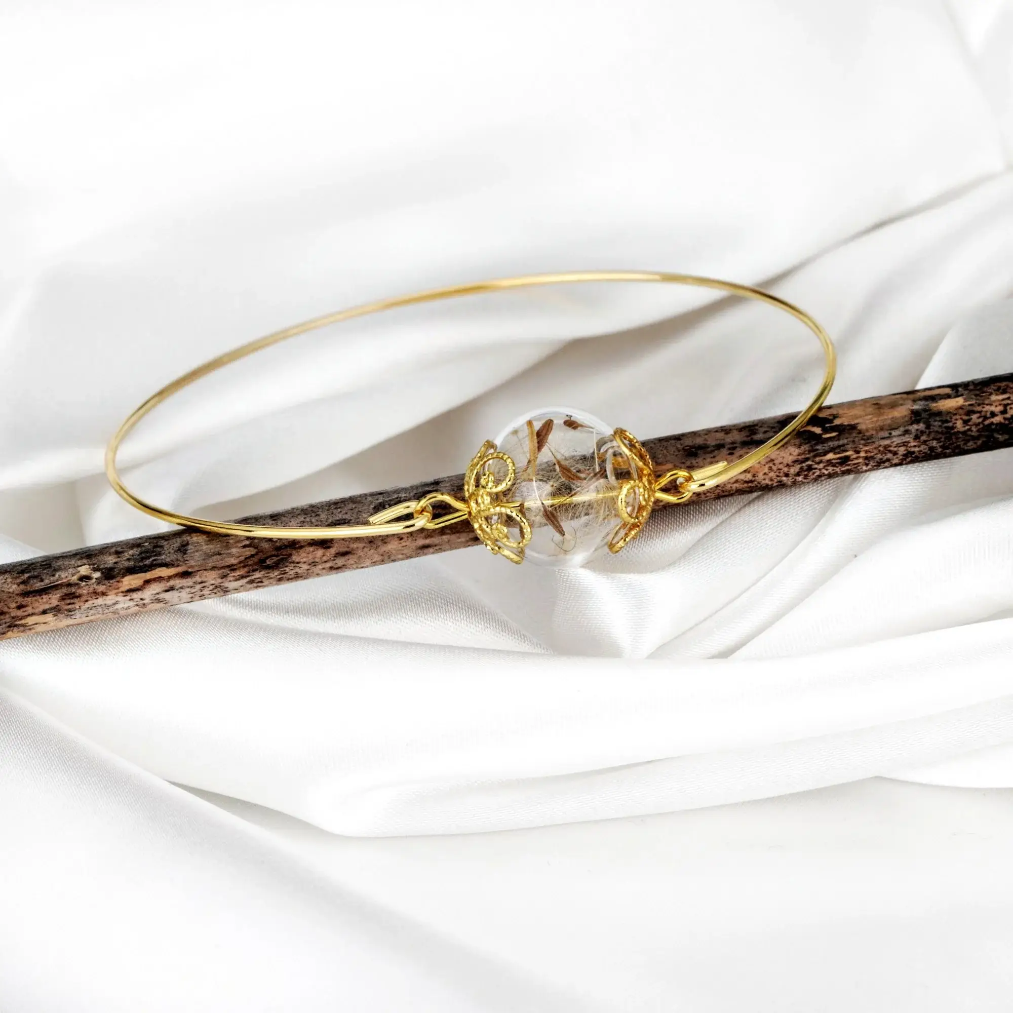 MadamLili - Wholesale Bangle Bracelet - Dandelion Dandelion Seed Bangle - Gold plated5