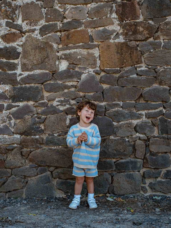 FRECKLES the label - Wholesale Shorts – Kids - Cotton Knit Shorts | Sky Stripe6