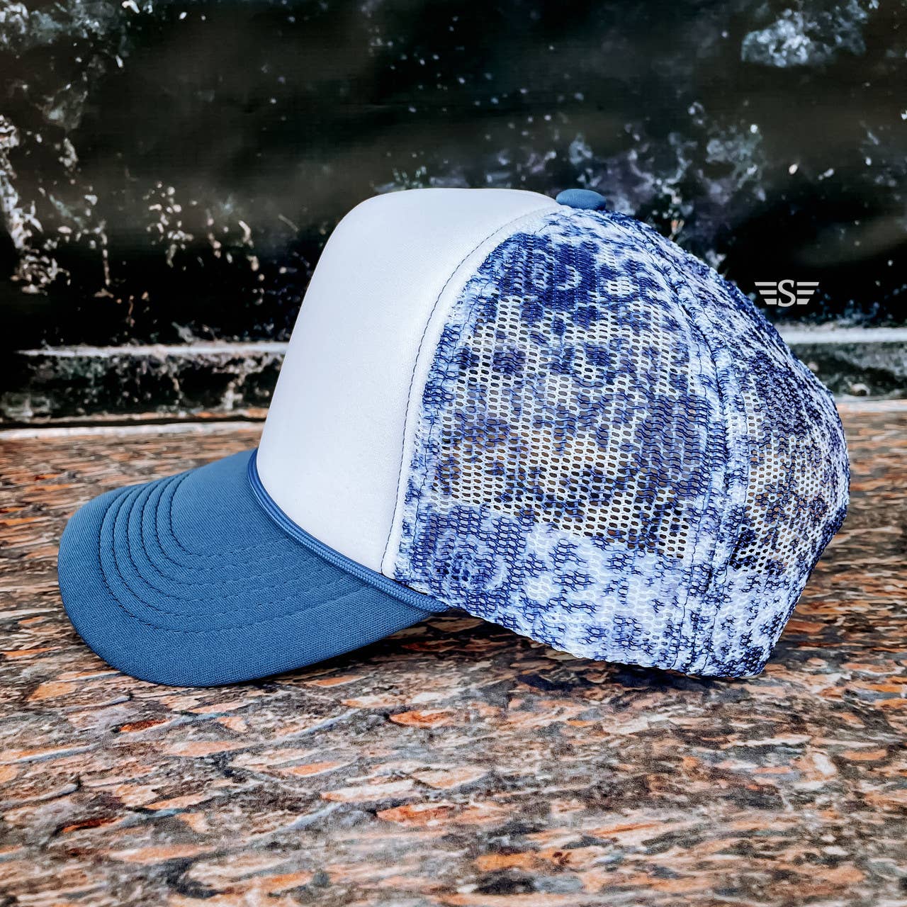 Flying S Company - Wholesale Ponytail Cap - Women's - Chinoiserie Magna Pony™ Mesh Foam Trucker Hat3