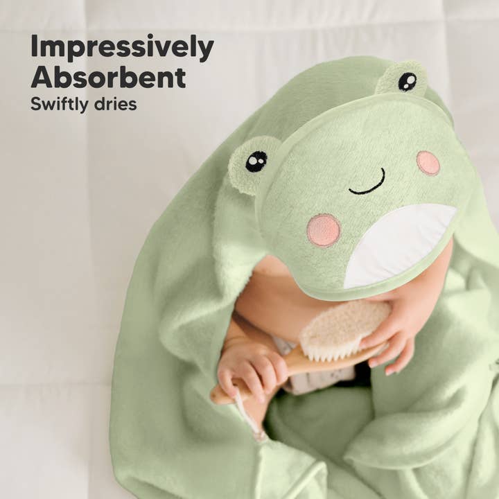 Frog KeaBabies Cuddle Baby Hooded Towel for wholesale on Faire5