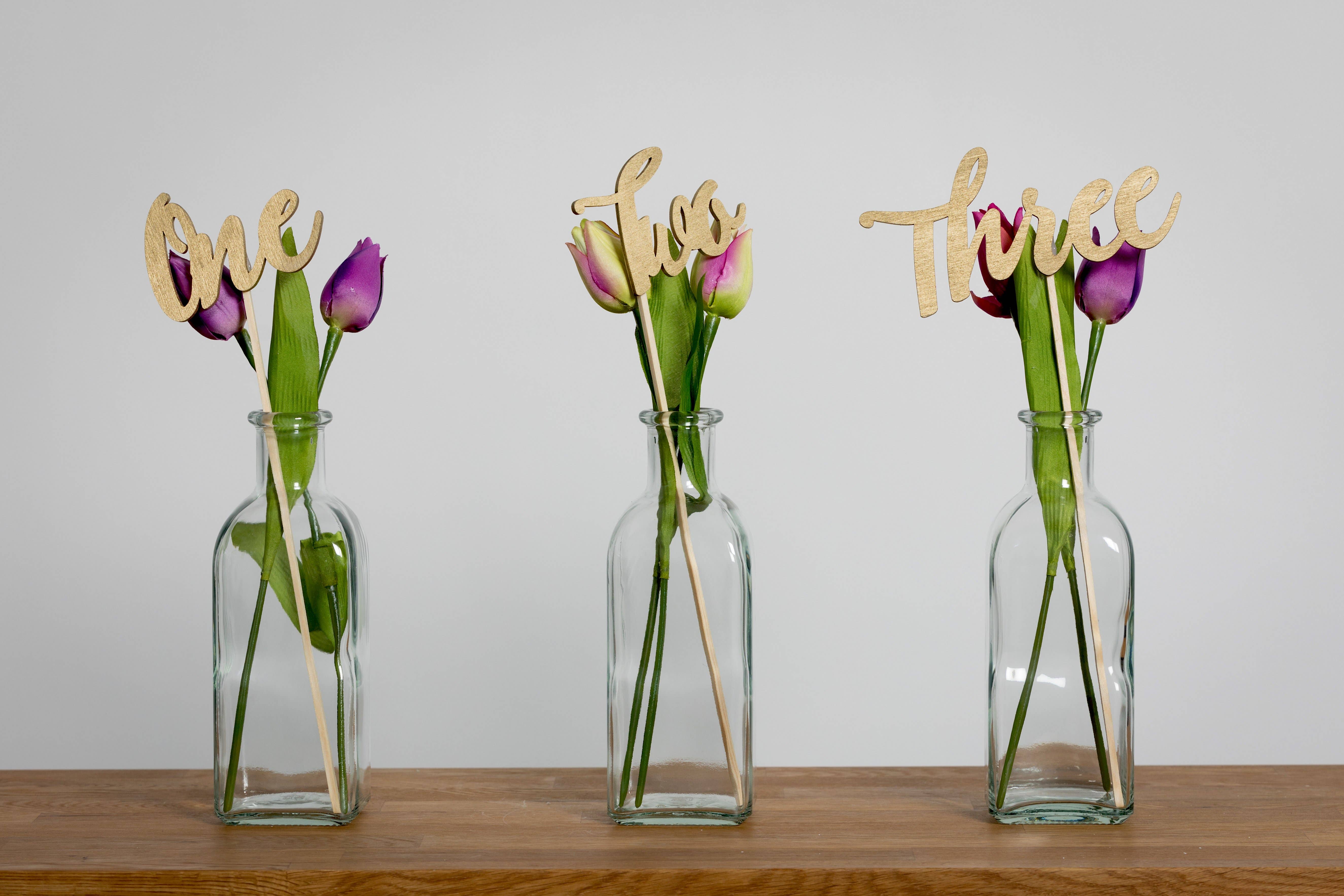 REMOVED BRAND - Wholesale Decorative Tabletop Object - Gold Wooden Script Table Numbers Set2