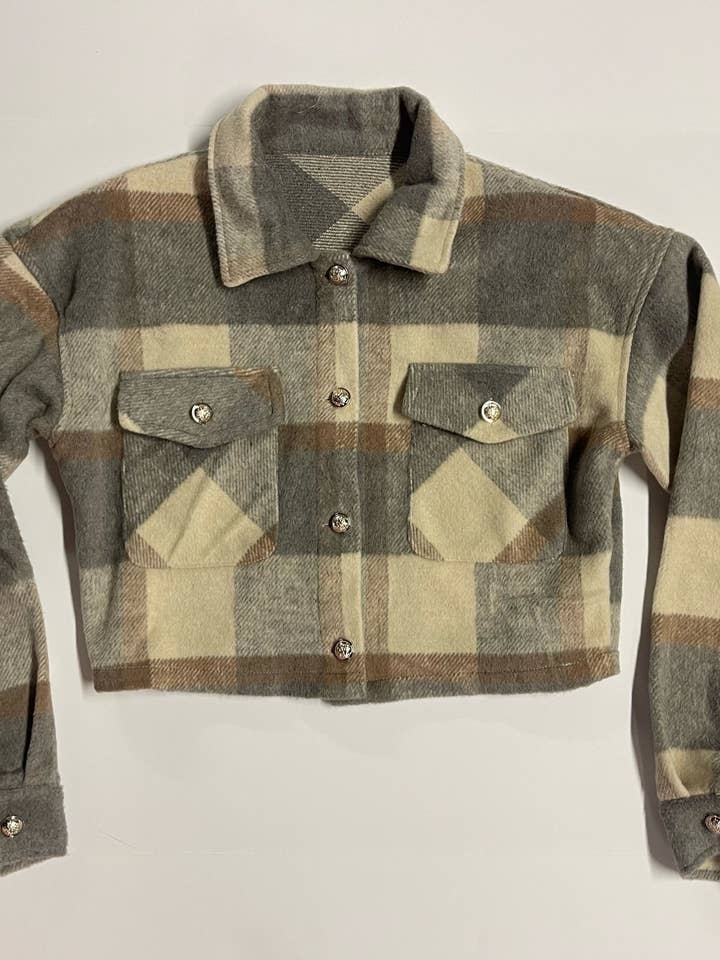 The 'Wrangler' plaid shacket for wholesale by Frayed