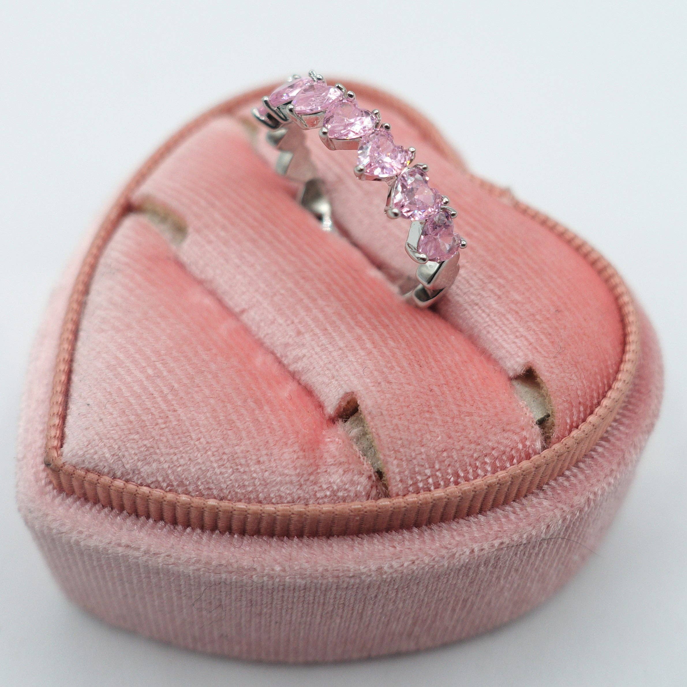 Daemon srls - Wholesale Multi-Stone Ring - JENNY- cuori orizzontali ~ ANELLO REGOLABILE con cubic zirconia a forma di cuore12