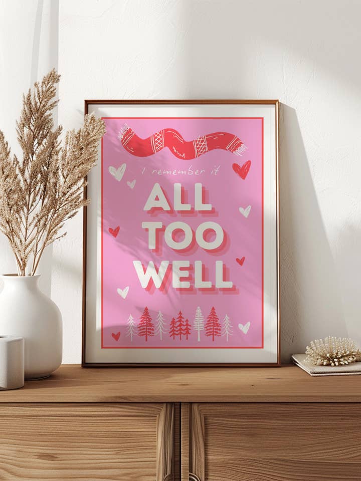 "All Too Well" Taylor Swift Inspired Art Print Red Album for wholesale by It Starts With You Gifts