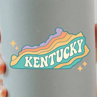 Autocollant rétro de l'État du Kentucky pour la vente par Kase Wear