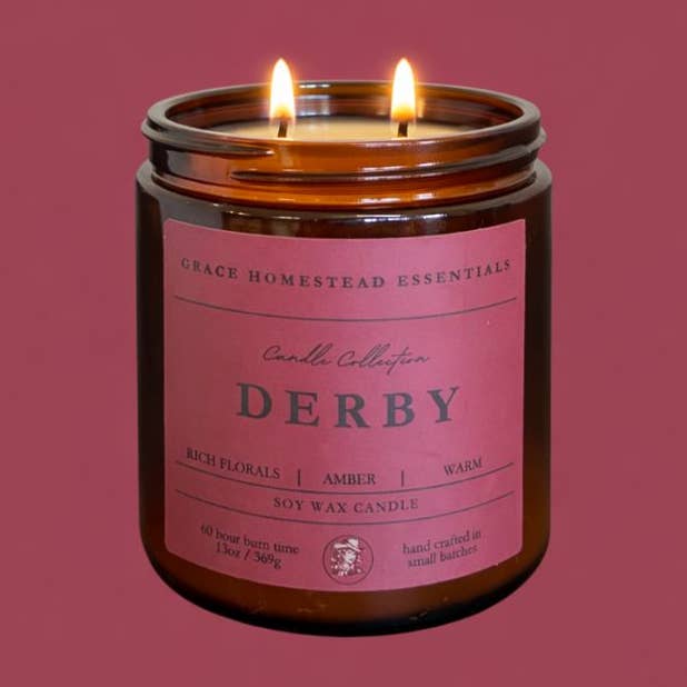 Vela de Soja Derby - 13 oz para venta al por mayor de Grace Homestead Essentials
