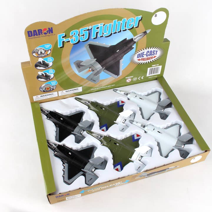 TM8110 F-35 JET FIGHTER PULLBACK MIT LICHT UND SOUND, 6 STÜCK für den Großhandel von Daron Worldwide Trading