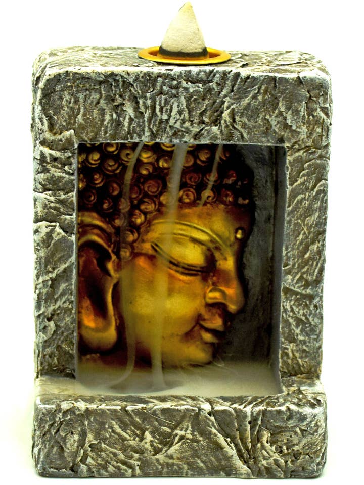 Buddha Square Back Flow Incense Burner for wholesale by Fantasy Gifts