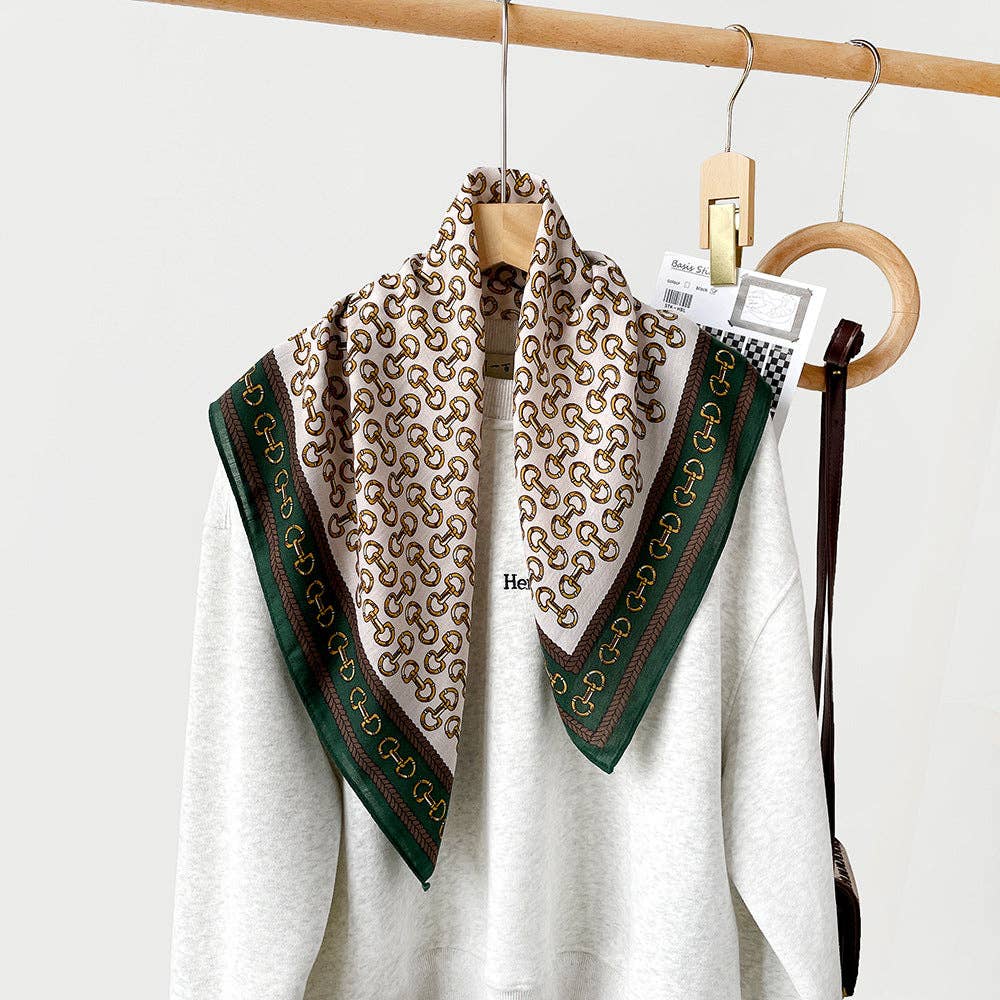 Dipped Shop - Wholesale Scarf - Women's - Splicing Print Vintage Square Silk Scarf DP25G45210