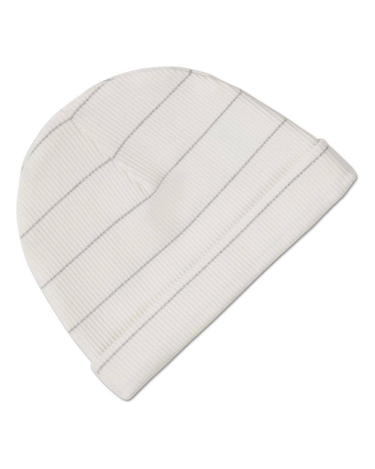 White Metallic Striped Side Zipper 3 PC Footie Set for wholesale on Faire1