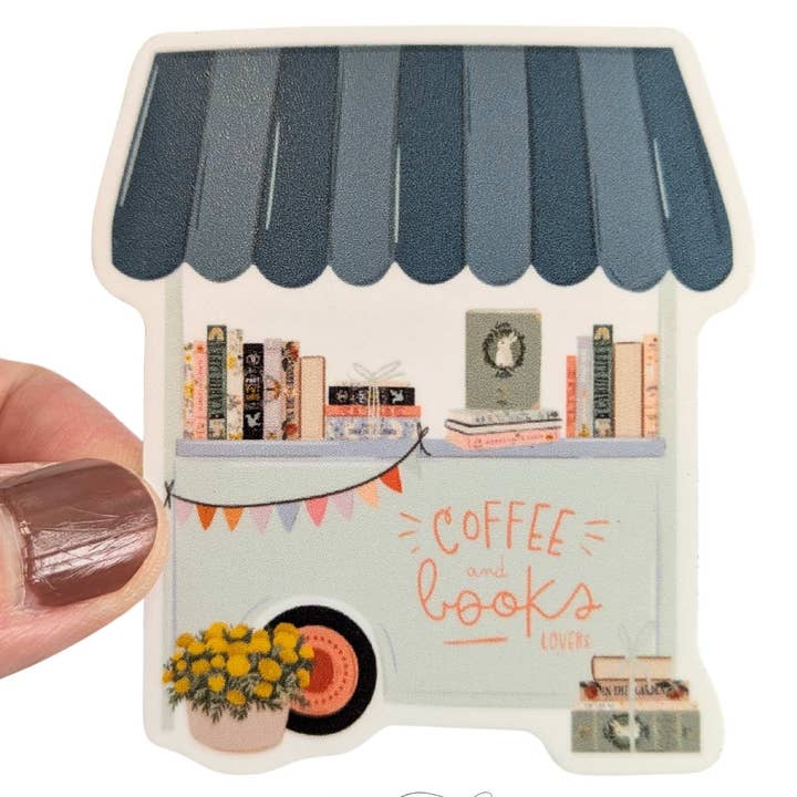 Elegance Create - Wholesale Sticker - Coffee and Books Cart Sticker2