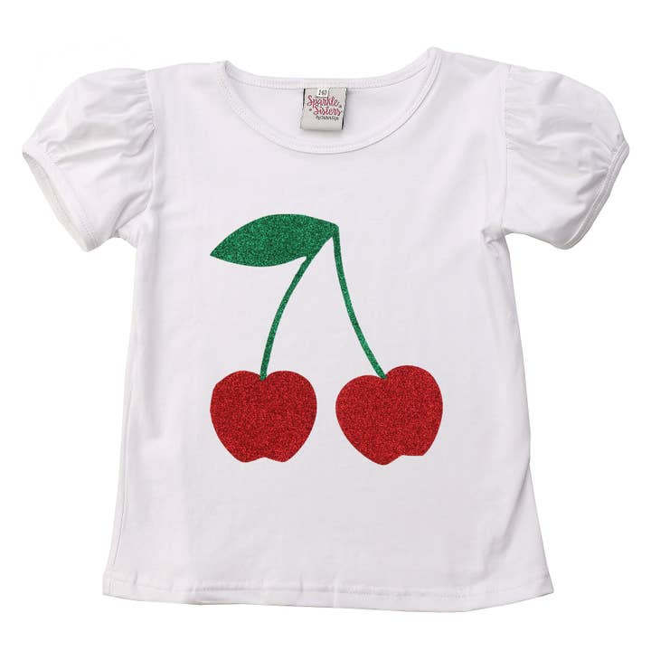 Cherry Puff Sleeve t shirt for wholesale by Sparkle Sisters by Couture Clips