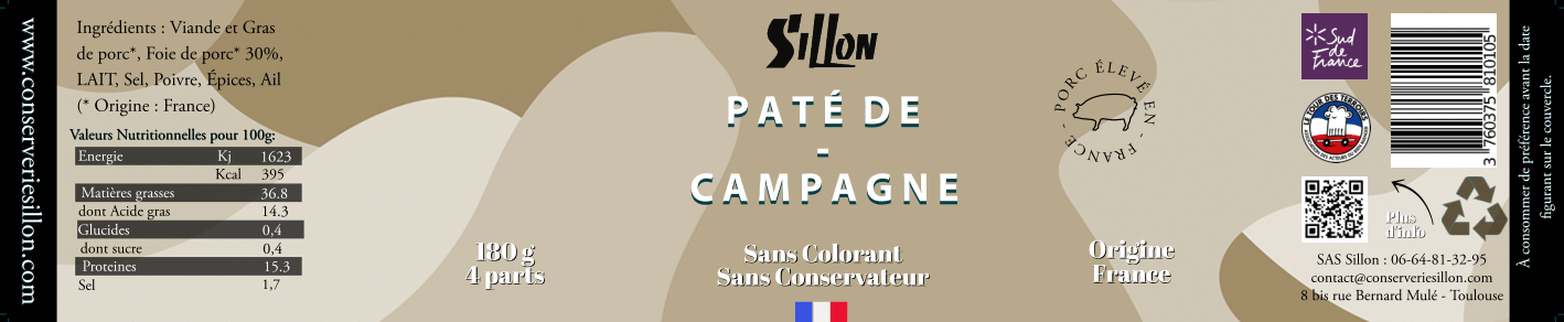 Sillon - Wholesale Pork - Country Pâté 180g1