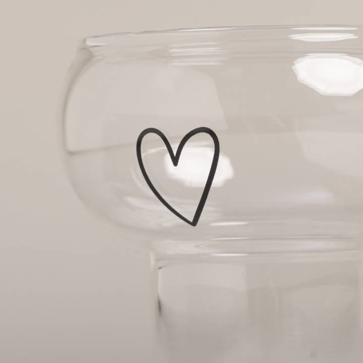 Eulenschnitt - Wholesale Drinking Glass/Cup - Bubble glass heart (VE = 6 pcs)9