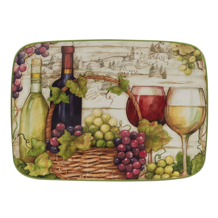 Meadow Brook Rectangular Platter 14in x 10in for wholesale by Certified International