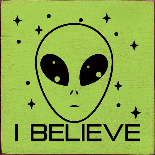 SAWDUST CITY – wholesale Sign – I believe (Alien) Sawdust City Wood Sign6