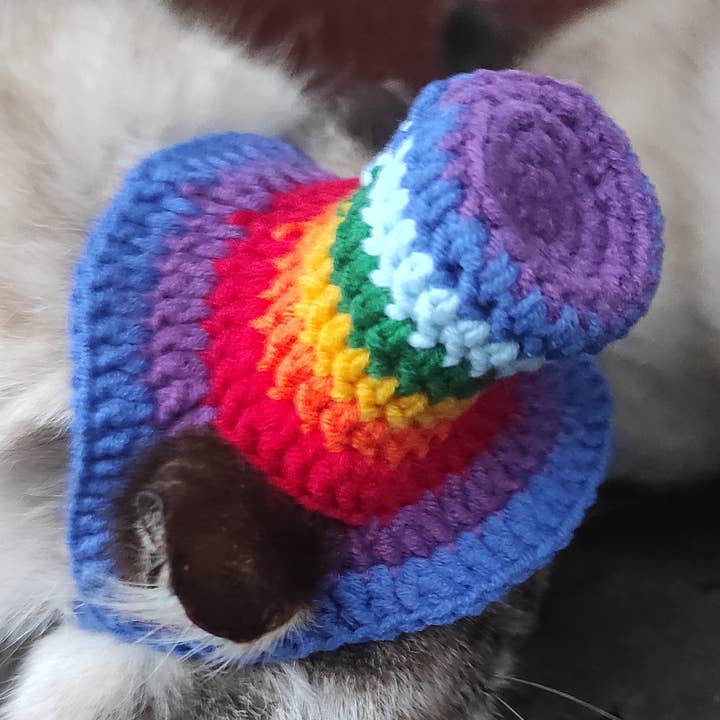 Disfraz de gato con sombrero de copa de orgullo LGBT para mascotas, accesorio fotográfico para gatos para venta al por mayor de FairyBabyGifts