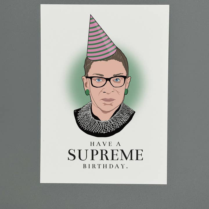 The Red Swan Shop – Engroshandel Fødselsdagskort – „Højeste fødselsdag“ Ruth Bader Ginsburg Fødselsdag