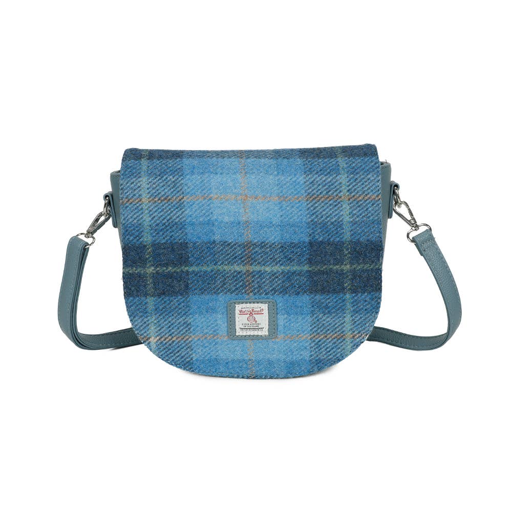 Strathurie - Wholesale Crossbody Bag - Women's - Harris Tweed Skye Blue Ladies Saddle Bag 7116
