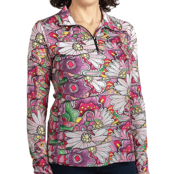 REDtro Salmon 1/4 Zip Sunshirt for wholesale by FisheWear