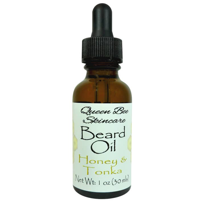 Aceite para barba Honey & Tonka, 1 onza para venta al por mayor de Queen Bee Skincare, LLC