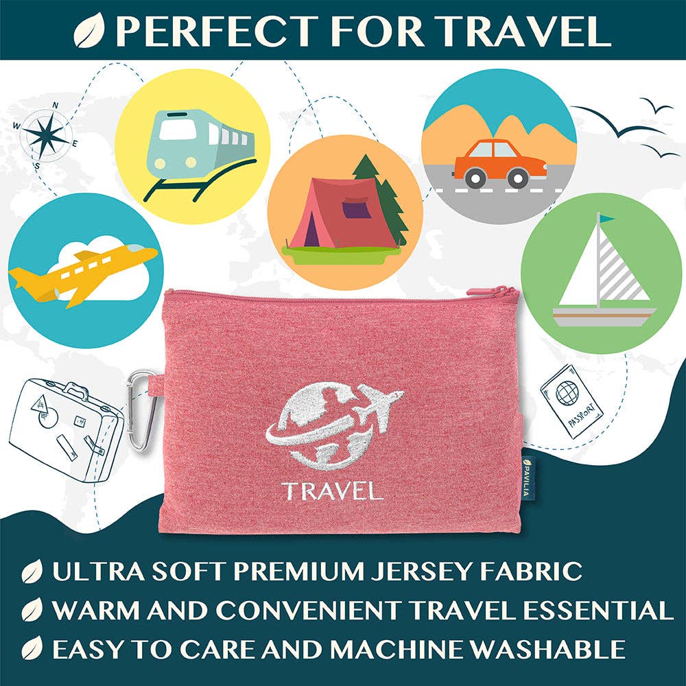 Pavilia - Wholesale Travel Blanket - Compact Fleece Travel Blanket Pillow26