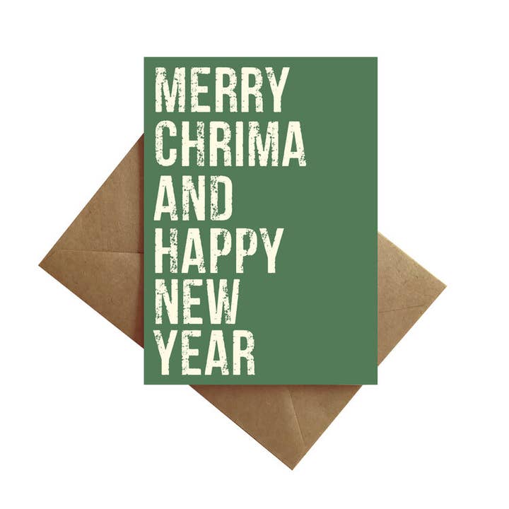 Merry Chrima and Happy New Year Card for wholesale by By Ms James