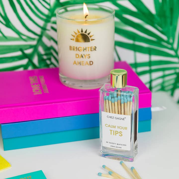 Chez Gagné - Wholesale Matches - Calm Your Tips - Glass Bottle Safety Matches