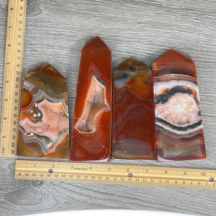 Keystone Crystals - Venta al por mayor Piedras/cristales espirituales - Obelisco de Cornalina Druzy - Punto de Energía de Cristal7