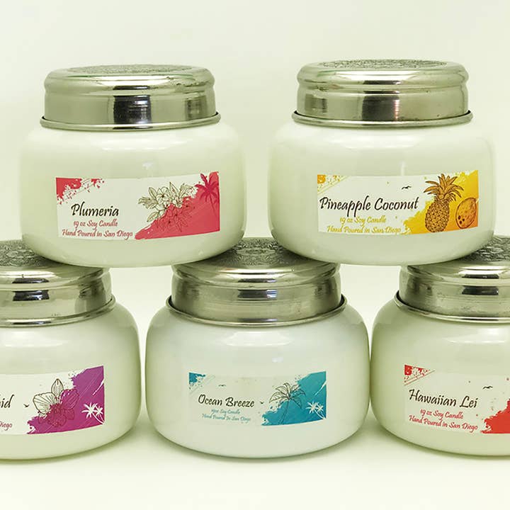 Tropical Islands 19 oz Capri Soy Jar Candle for wholesale by Natural Selection Bath and Body