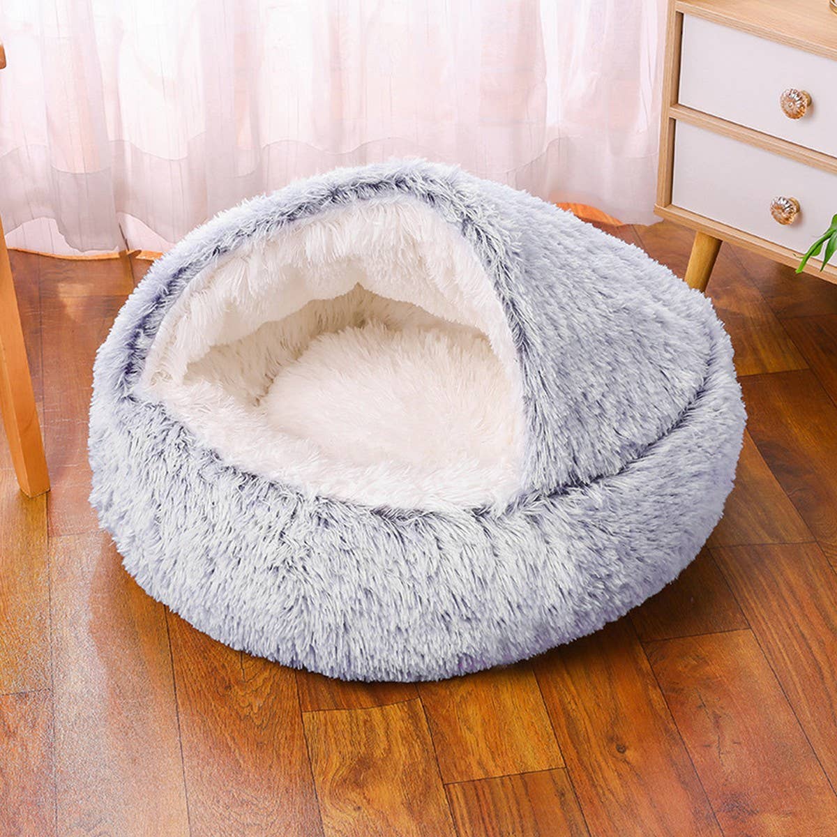 PAWPAWwholesale - Wholesale Pet Bed - Cat/Dog - Semi-Enclosed Cat Bed, Plush Round Pet Mat_CWMM52758