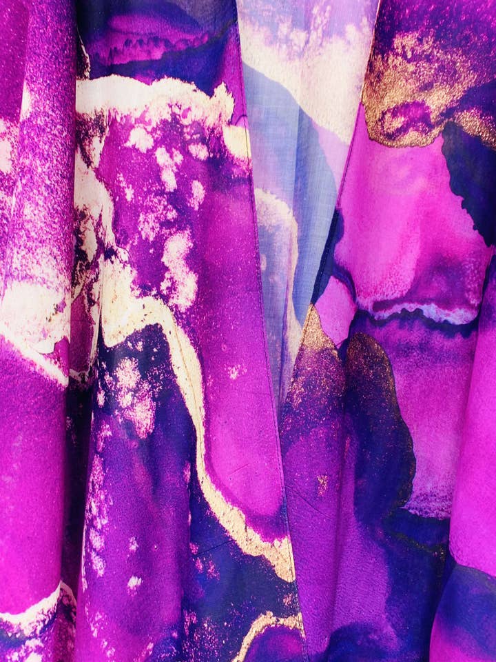 JC Sunny Fashion - Wholesale Kimono - Women's - Purple Marble Kimono