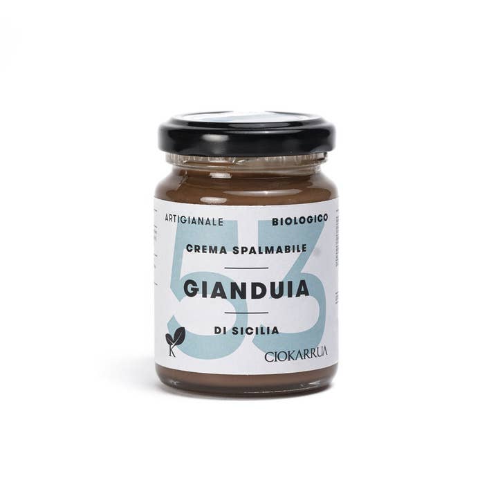 Ciokarrua - Vendita all'ingrosso Burro di frutta secca - Crema spalmabile Gianduia di Sicilia - 100g